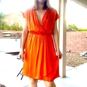 ‼️SILK ANTONIO MELANI PLUNGE MIDI Dress 6‼️